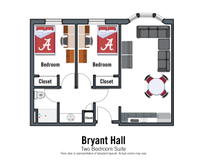 Bryant 2-person suite. Bedroom details in specifications section on Bryant page.