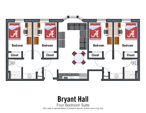 Bryant 4-person suite. Bedroom details in specifications section on Bryant page.