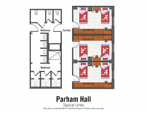 Parham typical unit. Bedroom details in specifications section on Parham page.