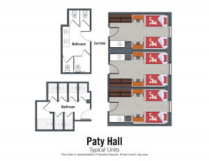 Paty typical unit. Bedroom details in specifications section on Paty page.