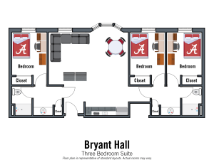 Bryant 3-person suite. Bedroom details in specifications section on Bryant page.